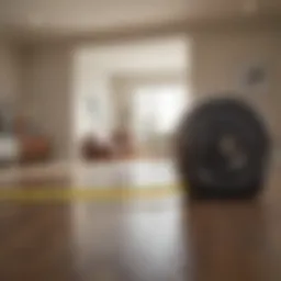 A professional measuring tape extended across a stylish room.