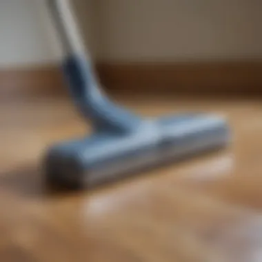 Close-up of cleaning tools for laminate floors
