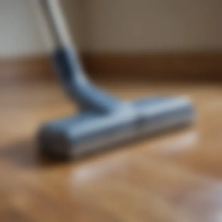 Close-up of cleaning tools for laminate floors
