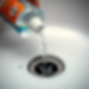 Chemical Solutions for Stubborn Blockages Chemical drain cleaner being poured into shower drain