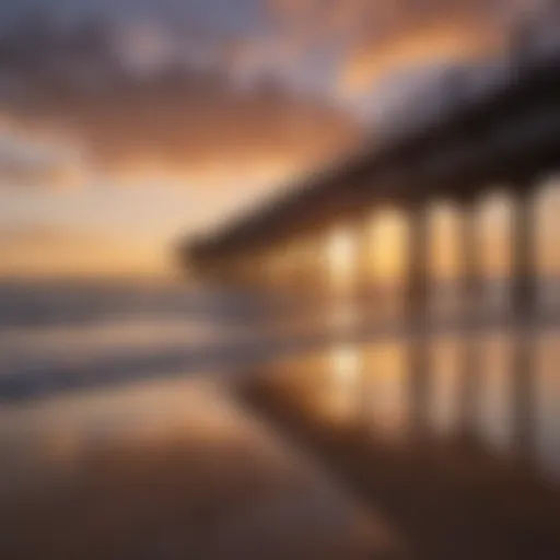 Scenic view of Mission Beach Pier at sunset