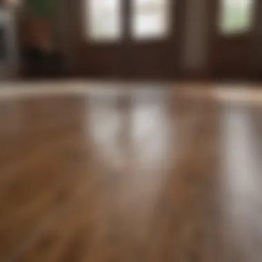 Before and after comparison of hardwood floor cleaning