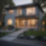 Modern home exterior with a for sale sign