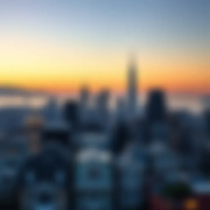 Breathtaking skyline of San Francisco Aerial view of San Francisco skyline