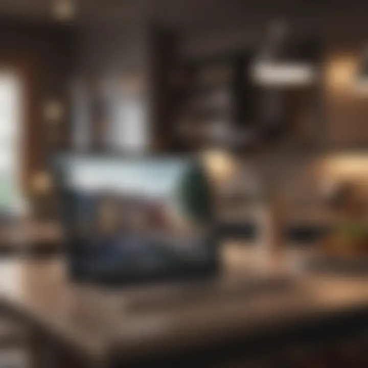 A person searching for apartments on a laptop
