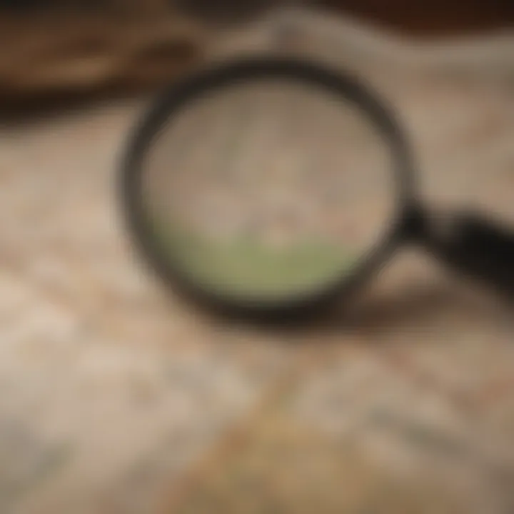 A magnifying glass over a map indicating thorough market analysis