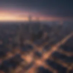 An aerial view of a vibrant city skyline representing real estate opportunities