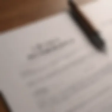 Close-up of a lease agreement with a pen