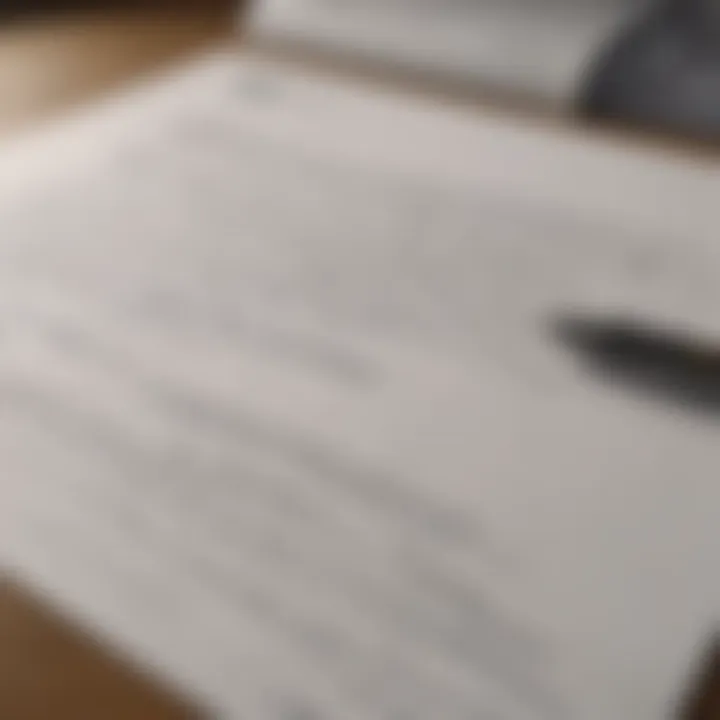 Close-up view of a notarized letter