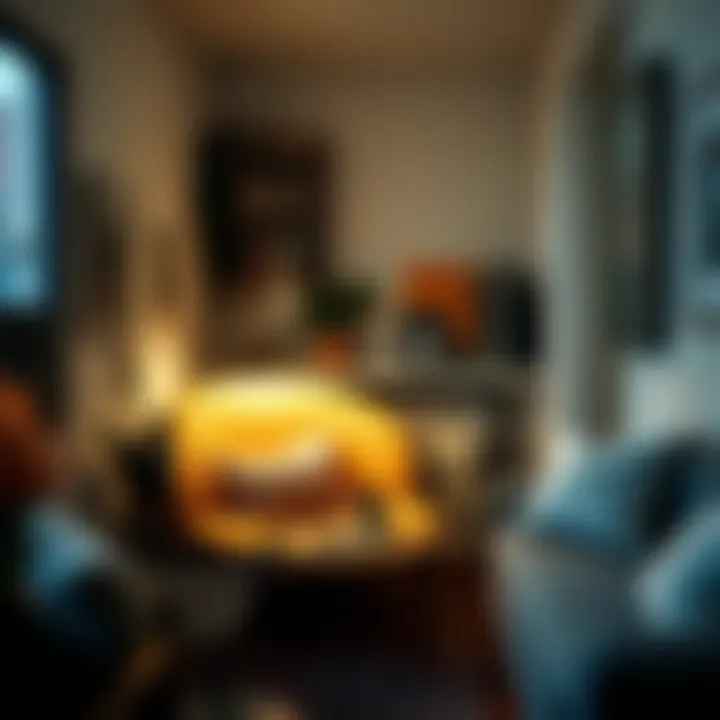 Personalized Decor in Cozy Living A cozy corner in a one-room apartment highlighting personal touches and decor