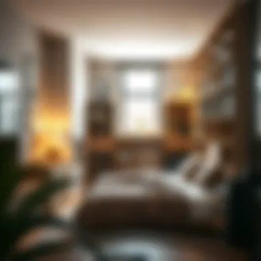 Innovative Storage in Limited Space Creative use of space in a one-room apartment showcasing innovative storage solutions