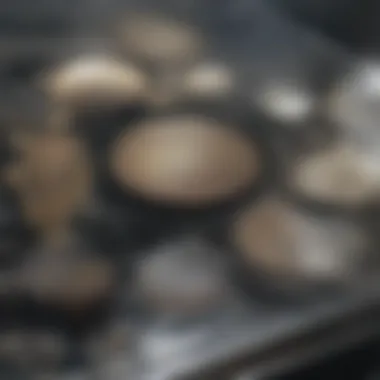 Different stove top surfaces showcasing cleaning results