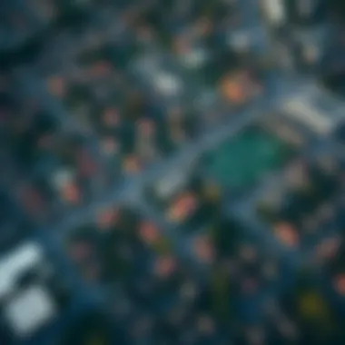 Aerial view of an Atlanta neighborhood highlighting urban development and layout