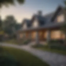 A serene neighborhood showcasing diverse property types