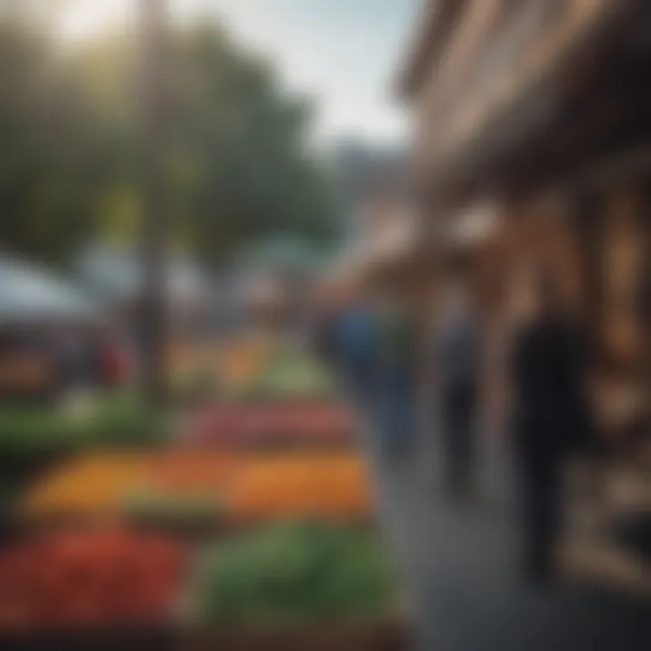 Bustling farmer's market in Portland