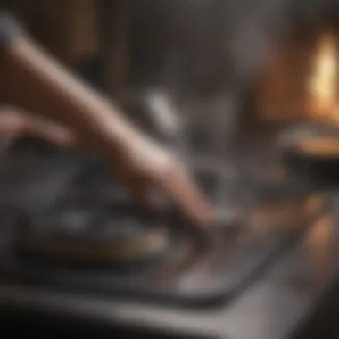 Routine cleaning of a ceramic stove