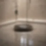 A clean shower drain, free from debris