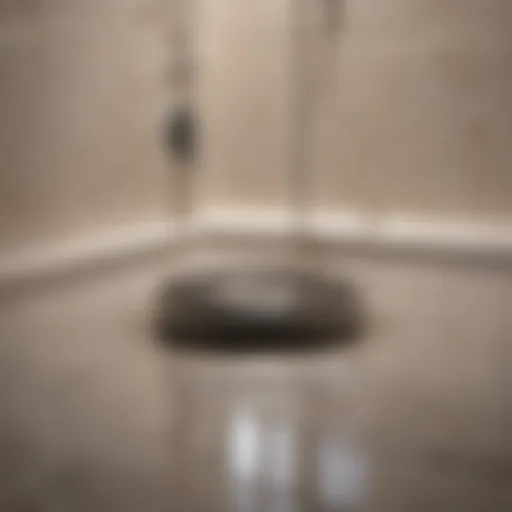 A clean shower drain, free from debris