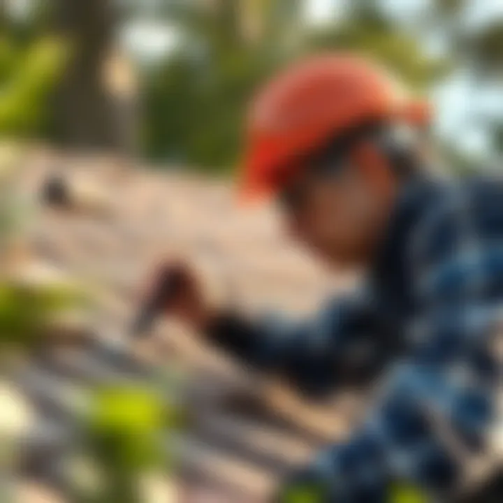 Roof Inspection for Maintenance A professional inspecting a roof for potential repairs and maintenance needs