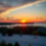 Panoramic view of White Rock Lake at sunset