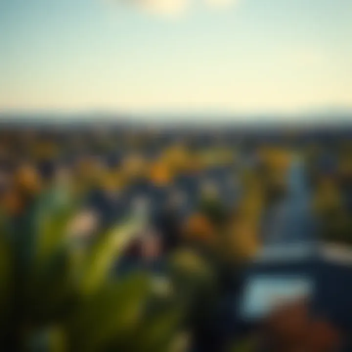 Panoramic view of the Ruby Hill neighborhood, emphasizing its green spaces