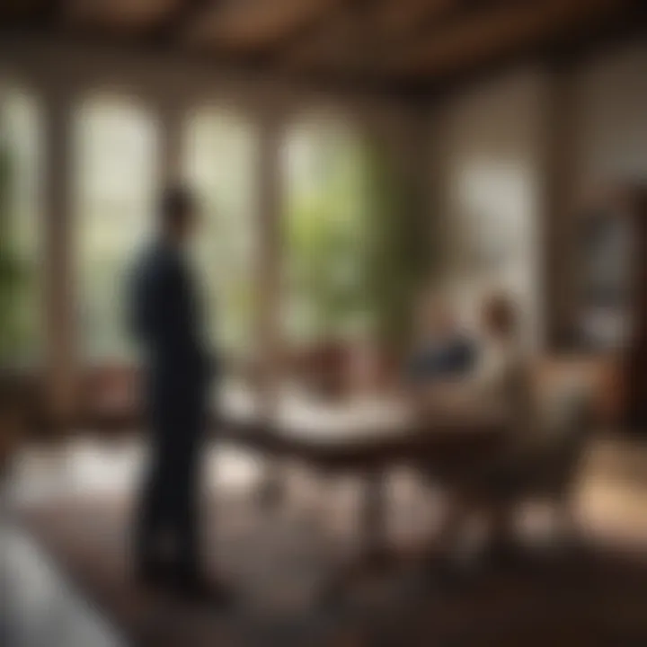 A negotiation meeting between a seller and a potential buyer in a professional setting.