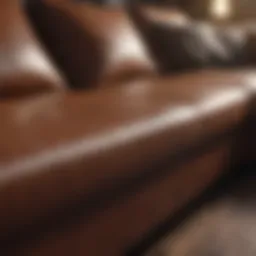 A pristine leather sofa being cleaned with a soft cloth