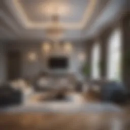 Stylish living room with ample space and modern decor