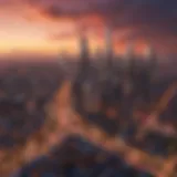 A vibrant city skyline at sunset showcasing potential investment opportunities.