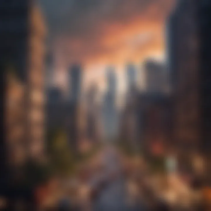 City skyline representing real estate market trends