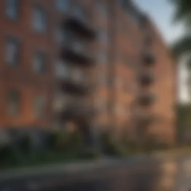 A well-maintained apartment building symbolizing property management