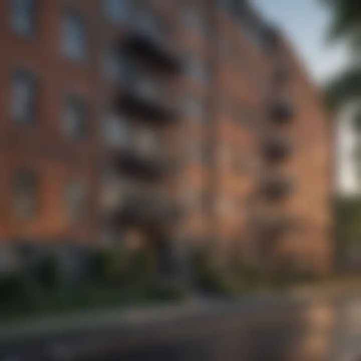 A well-maintained apartment building symbolizing property management