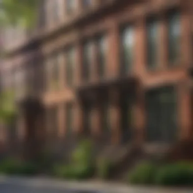 A row of well-preserved brownstones in a vibrant neighborhood