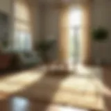 Elegant area rug in a sunlit room