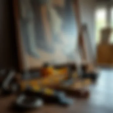 Essential Tools for Safely Hanging Heavy Paintings Tools laid out for hanging heavy artwork including hooks and levels