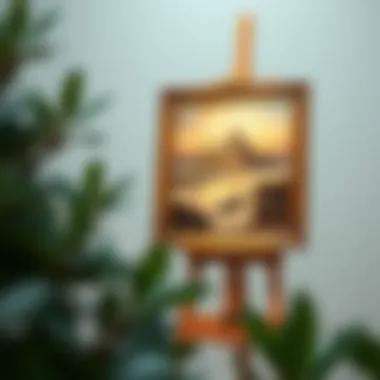 Understanding Weight Distribution for Art Placement Carefully balanced artwork on an easel showcasing weight distribution