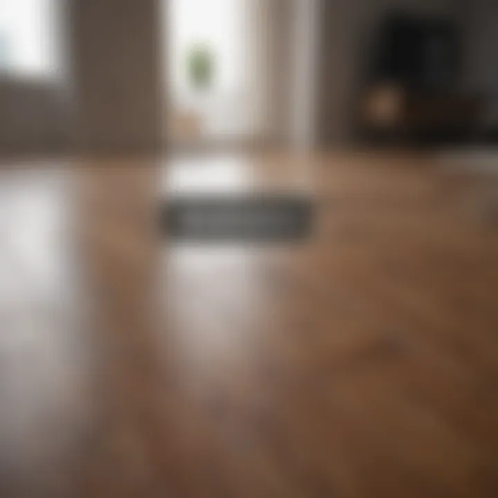 Before and after comparison of laminate floor cleaning