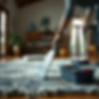 Proper Rug Cleaning Technique Demonstration of a rug being cleaned properly