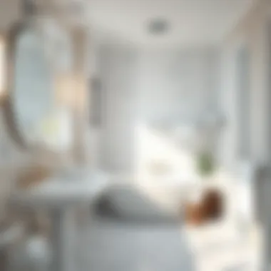 An immaculate bathroom with sparkling fixtures and organized toiletries