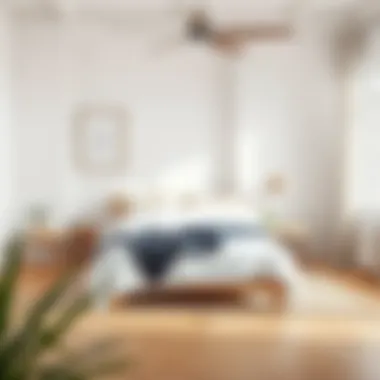 A serene bedroom featuring neatly arranged bedding and tidy surfaces