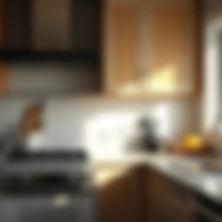 A well-maintained kitchen with gleaming countertops and organized utensils