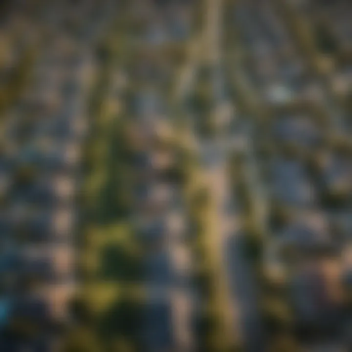 Aerial view of a vibrant Dallas neighborhood showcasing parks and residential areas