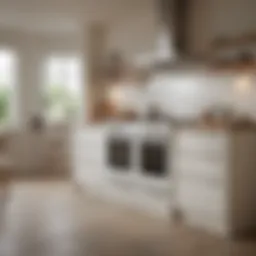 Stylish off white stove in a contemporary kitchen setting
