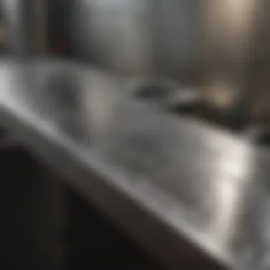 Stubborn stains on stainless steel being treated