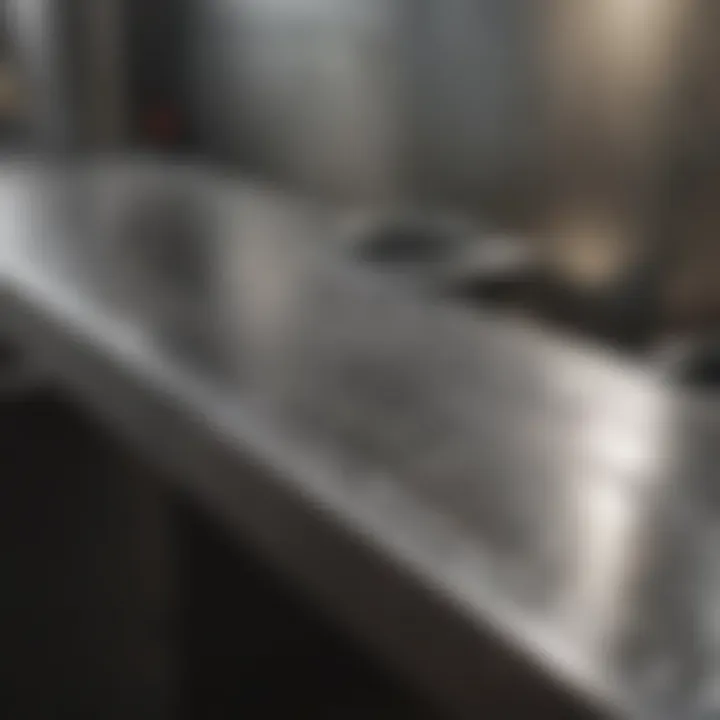 Stubborn stains on stainless steel being treated