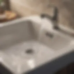 Clogged sink showcasing various debris