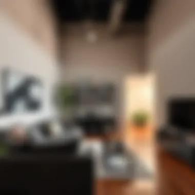 Modern apartment interior featuring amenities