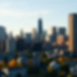 Overview of Chicago's skyline with residential buildings