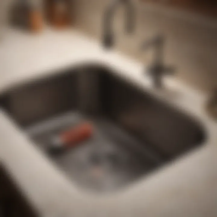 Tools and materials for unclogging a sink