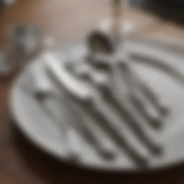 Artful Cutlery Display Close-up of cutlery arrangement on a beautifully set table